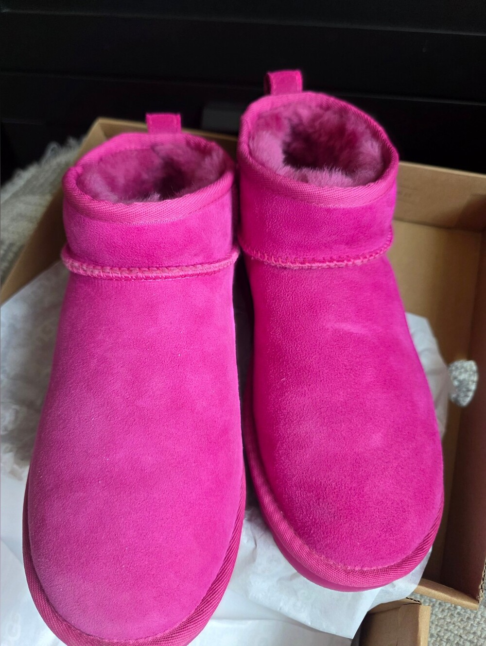 UGG Hot Pink Suede Ankle Booties